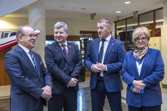 Od lewej: W. Buż, prof. P. Koszelnik, mgr inż. A. Sowa,T. Kubas-Hul, 